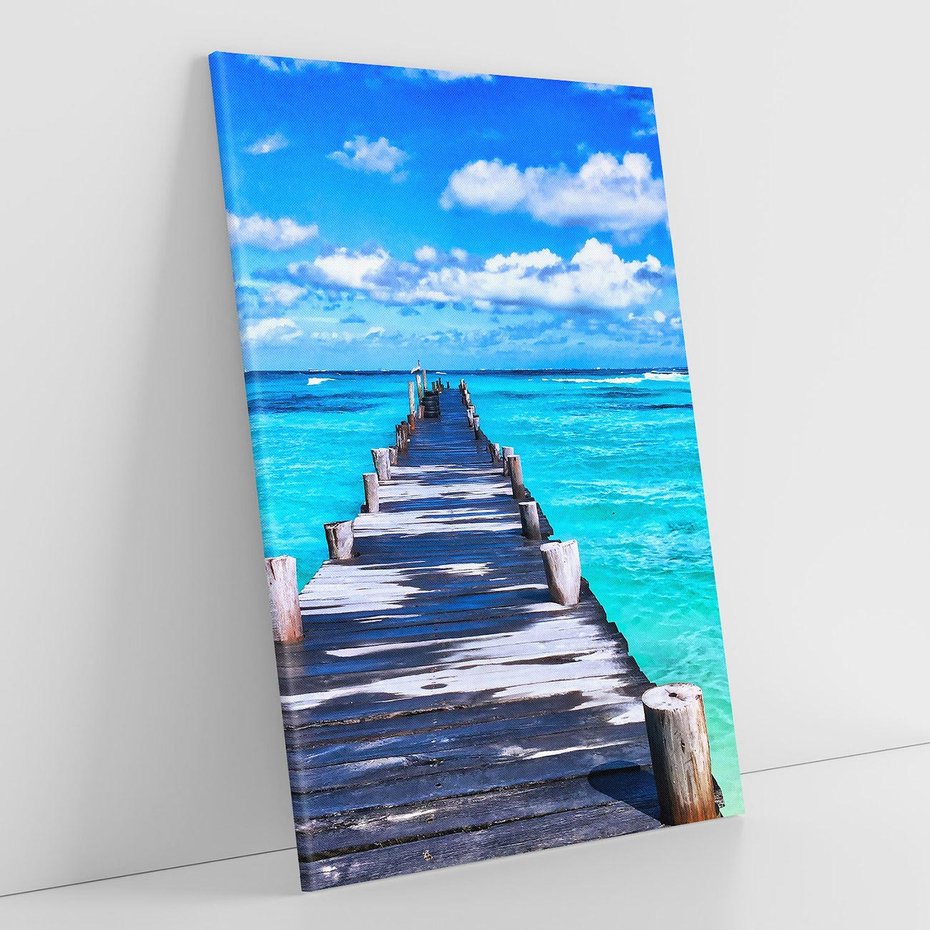 Obraz na płótnie 80x120 - Molo na Plaży Morza - molo, plaża