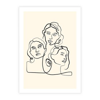 Plakat bez ramy 50x70 - Trzy Kobiety - 3 kobiety, antyczny posag