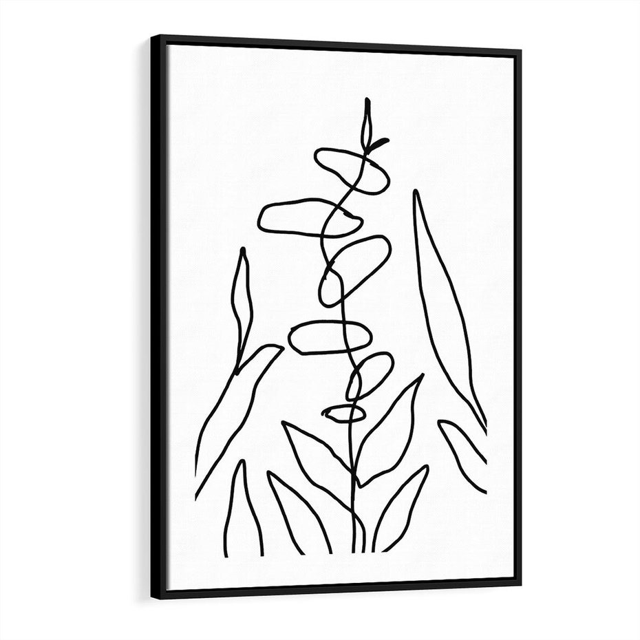 Obraz w ramie 50x70 - Konturem Naznaczone - mroczna sztuka, minimalizm - rama czarna