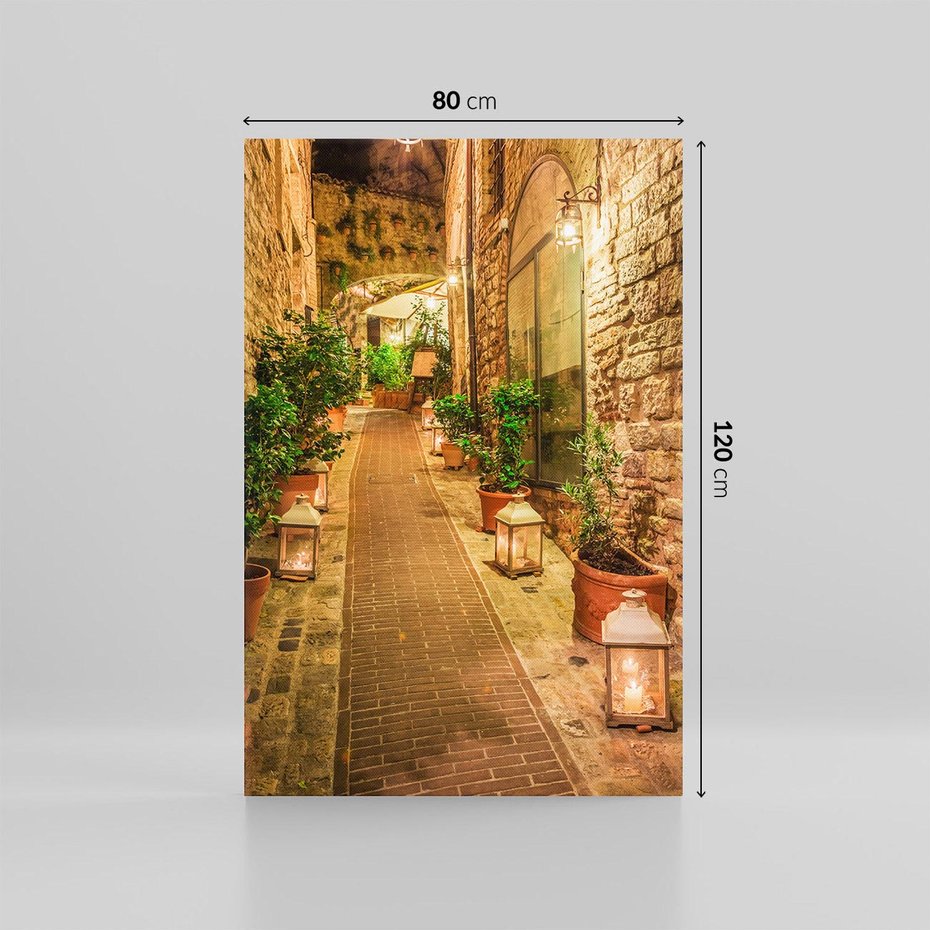 Obraz na płótnie 80x120 - Perspektywa Uliczki Miejskiej - uliczka, perspektywa