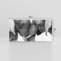 Obraz na płótnie 120x60 - Spotkanie Mądrości - fotografia czarno biała, dwa słonie
