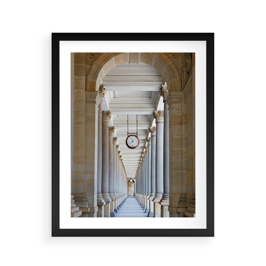 Plakat w ramie 40x50 - Kolumny Czasu - architektura, kolumny - rama czarna