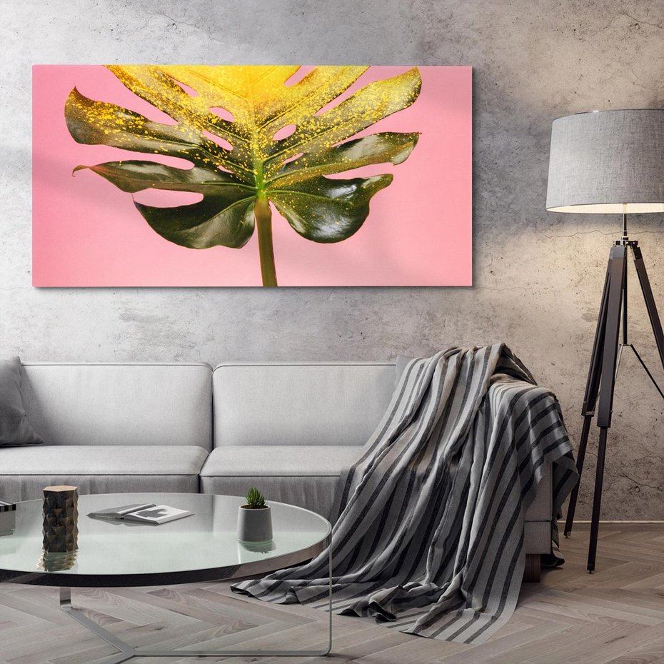 Obraz na płótnie 120x60 - Majestatyczna monstera - monstera, liść