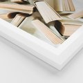 Plakat w ramie 30x40 - Odcienie Wiedzy - książki, ujęcie z góry - rama biała