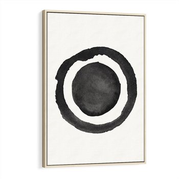 Obraz w ramie 50x70 - Bezgraniczne Widoki - abstrakcyjne plamy okręgi, akwarelowe - rama drewno