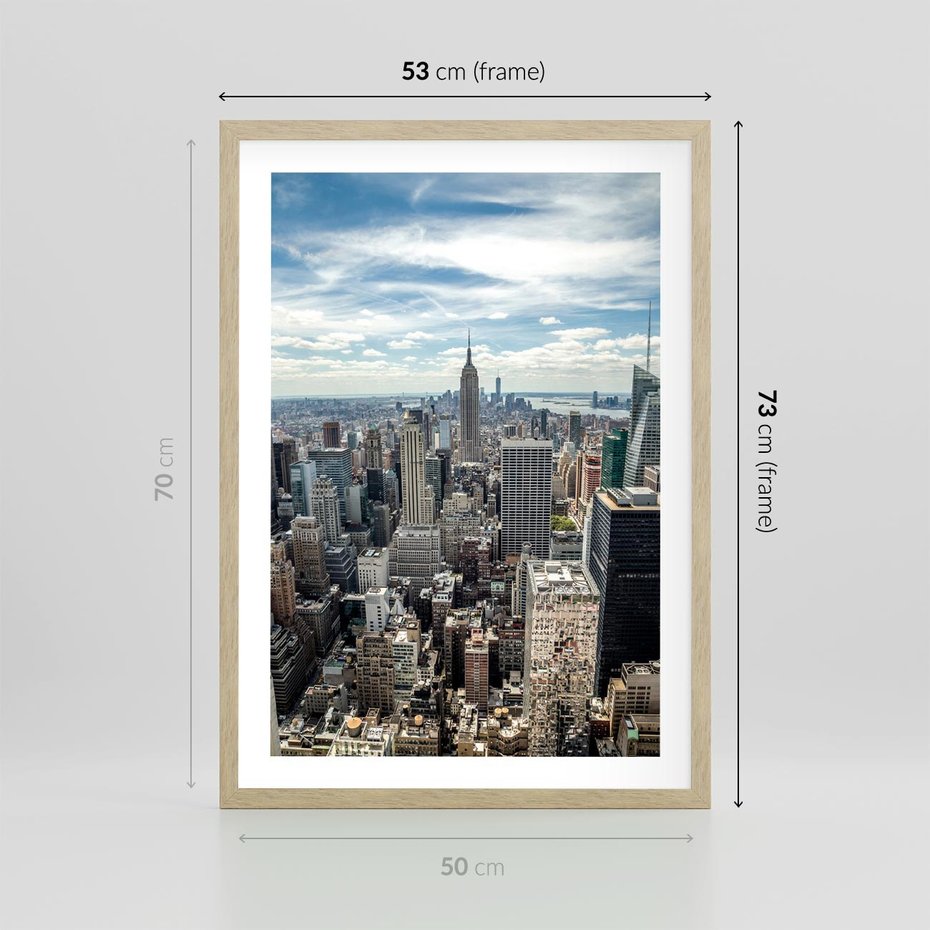 Plakat w ramie 50x70 - Duch Nowego Jorku - Manhattan, Nowy Jork - rama drewno