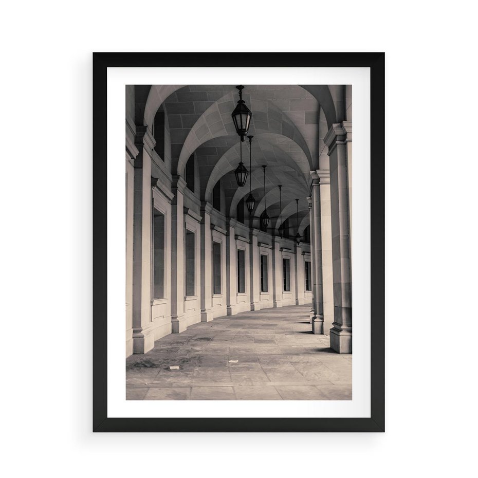Plakat w ramie 50x70 - Kolumny Elegancji - architektura, kolumny - rama czarna