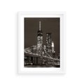 Plakat w ramie 30x40 - Magia miasta nocą - miasto, noc - rama biała