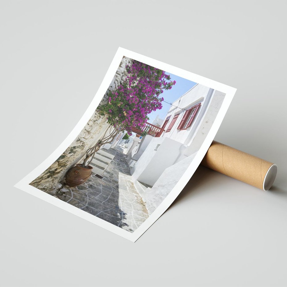 Plakat bez ramy 21x30 - Perspektywiczna Uliczka: Miejski Labirynt - uliczka, perspektywa