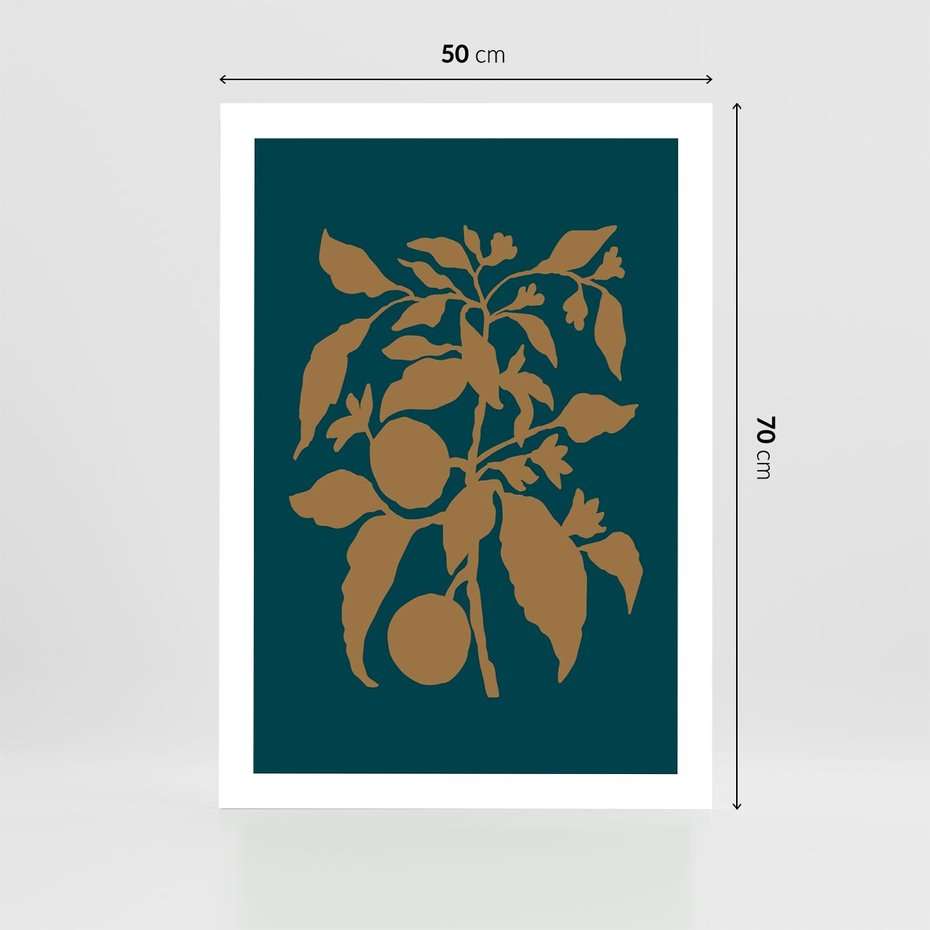 Plakat bez ramy 50x70 - Boho Ekspresja Emocji - abstrakcyjna boho grafika, ciemne zielone tłó