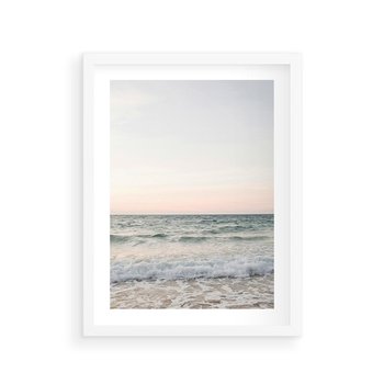 Plakat w ramie 50x70 - Morze i Fale - morze, fale - rama biała