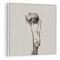 Obraz w ramie 80x80 - Kwiatowa Symfonia w Szarościach - czarno biała odbitka, jak fotografia - rama biała