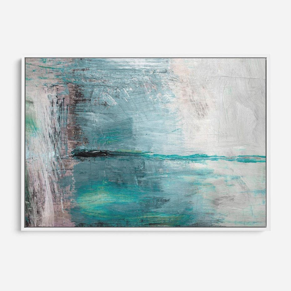 Obraz w ramie 70x50 - Odbicie utraconych barw - abstrakcja, niepokój - rama biała