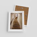 Plakat w ramie 30x40 - Schody Wymiarów - schody, tunel - rama biała