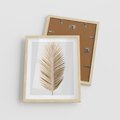 Plakat w ramie 40x50 - Złoty blask palmowego liścia - złota, palma - rama drewno