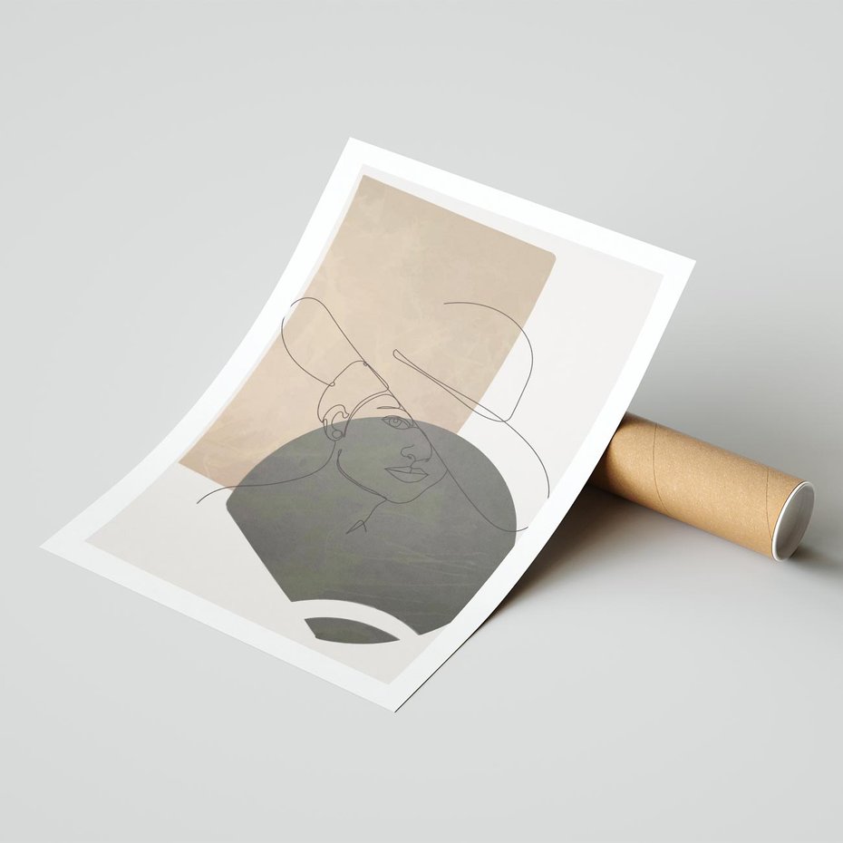 Plakat bez ramy 21x30 - Geometryczna Elegancja: One Line - geometria, nowoczesna sztuka