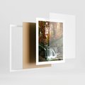 Plakat w ramie 40x50 - Jesienny wodospad w lesie - wodospad, las - rama biała