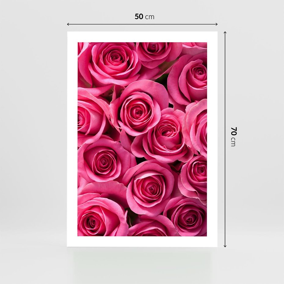 Plakat bez ramy 50x70 - Romantyczne róże w pełnym rozkwicie - róże, kwiaty