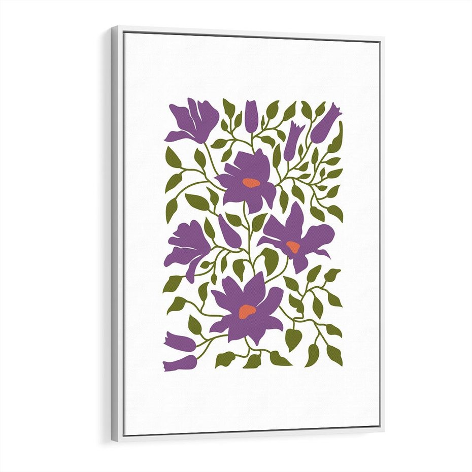 Obraz w ramie 70x100 - Rozmyte Granice - kwiaty, kompozycja - rama biała