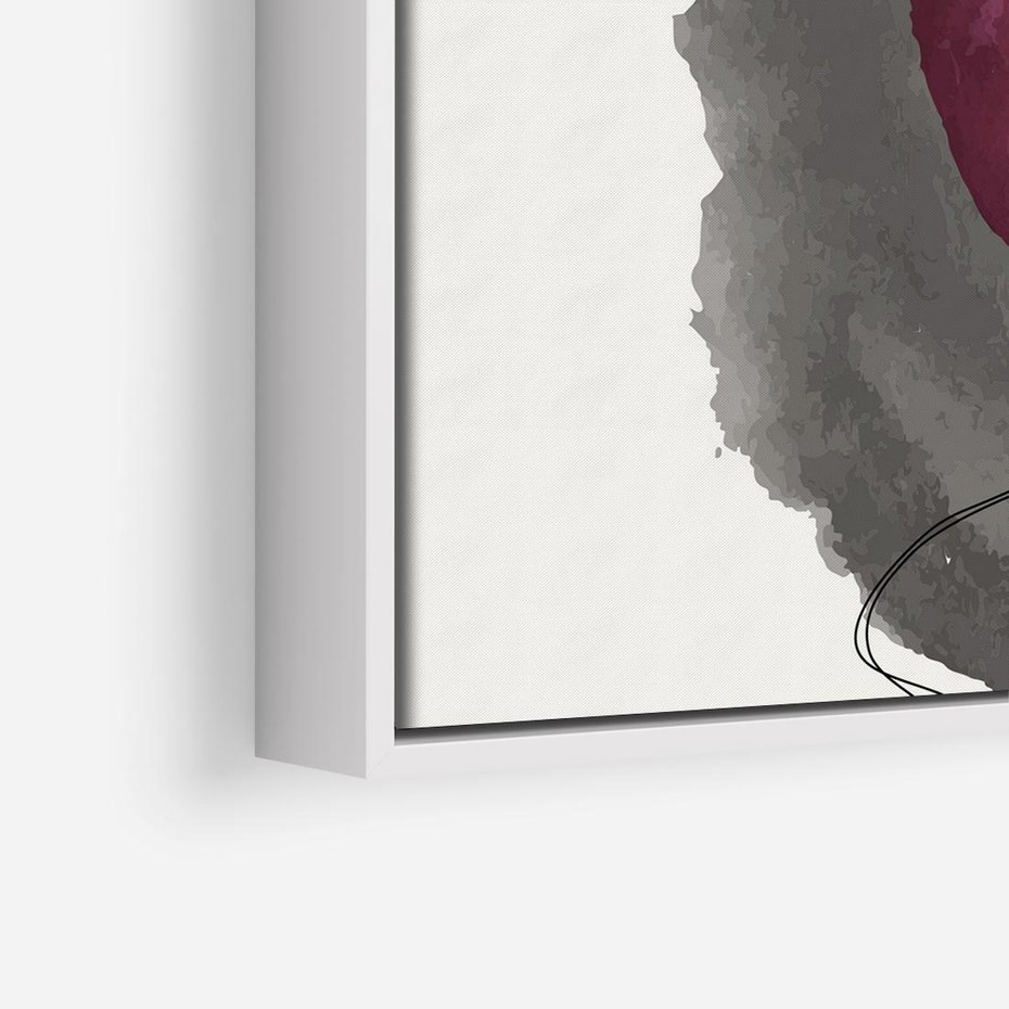 Obraz w ramie 80x80 - Bezczasowe Rytmy - abstrakcyjne nieregularne plamy, czarny - rama biała