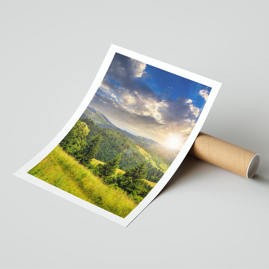 Plakat bez ramy 21x30 - Pejzaż w perspektywie - pejzaż, perspektywa