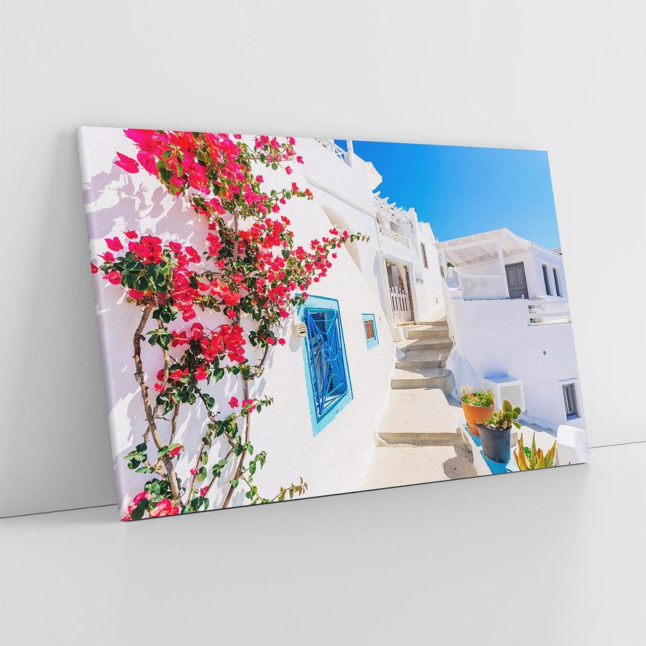 Obraz na płótnie 70x50 - Piękno miasta nad morzem - Grecja, uliczka