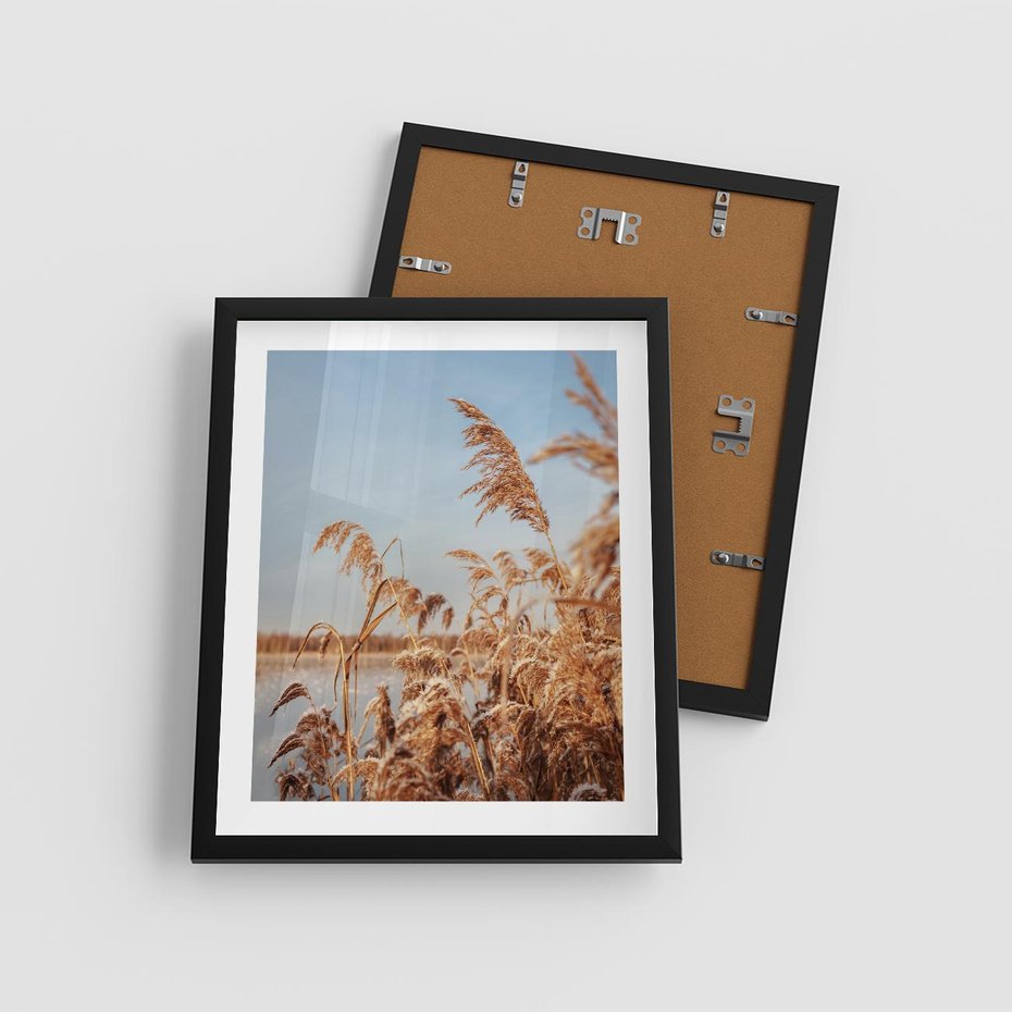 Plakat w ramie 40x50 - Wyraz Stylu - trawy, boho - rama czarna