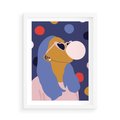 Plakat w ramie 50x70 - Odbicie Kobiety - nowoczesny plakat, styl retro - rama biała