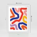 Plakat w ramie 40x50 - Intrygujące Widzenia - abstrakcyjny kolorowy obraz, kolorowe linie - rama biała