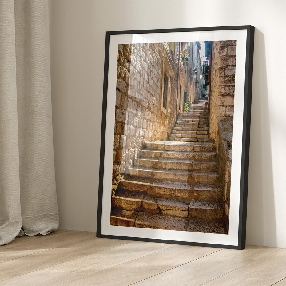 Plakat bez ramy 40x50 - Uliczka: perspektywa miejskiego krajobrazu - uliczka, perspektywa