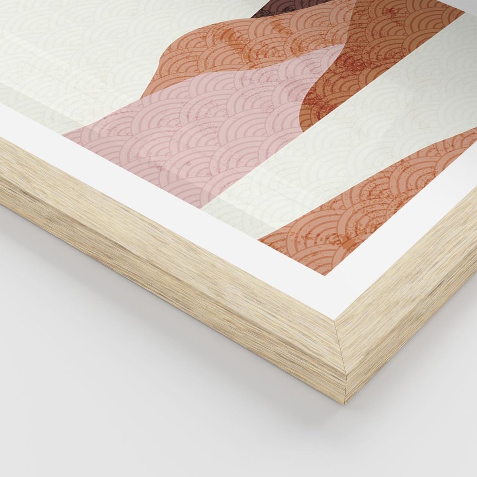 Plakat w ramie 50x70 - Górskie Wzory - nowoczesna sztuka, góry - rama drewno