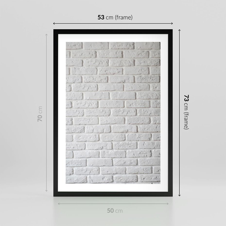 Plakat w ramie 50x70 - Wymiarowa Struktura - ściana, cegła - rama czarna