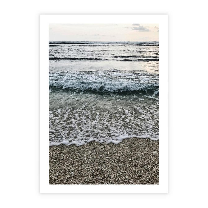 Plakat bez ramy 21x30 - Spokojna Plaża - plaża, żwirek