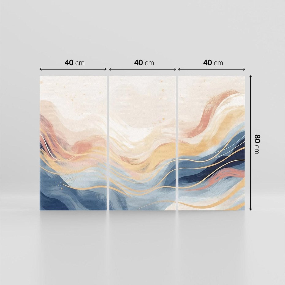 Obraz na płótnie 120x80 - Ukojenie Współczesności - abstrakcyjne fale, gładkie linie