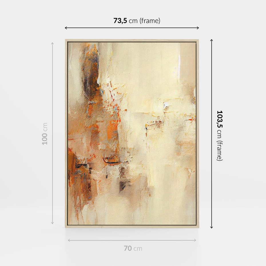 Obraz w ramie 70x100 - Odbicie utraconych barw - abstrakcja, tekstury farb - rama drewno