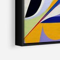 Obraz w ramie 50x50 - Kolorowe Przesunięcia Kształtów - abstrakcyjny obraz olejny, żywe kolory - rama czarna