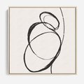 Obraz w ramie 50x50 - Modernistyczne Refleksje - abstrakcyjne szkicowane linie, minimalizm - rama drewno