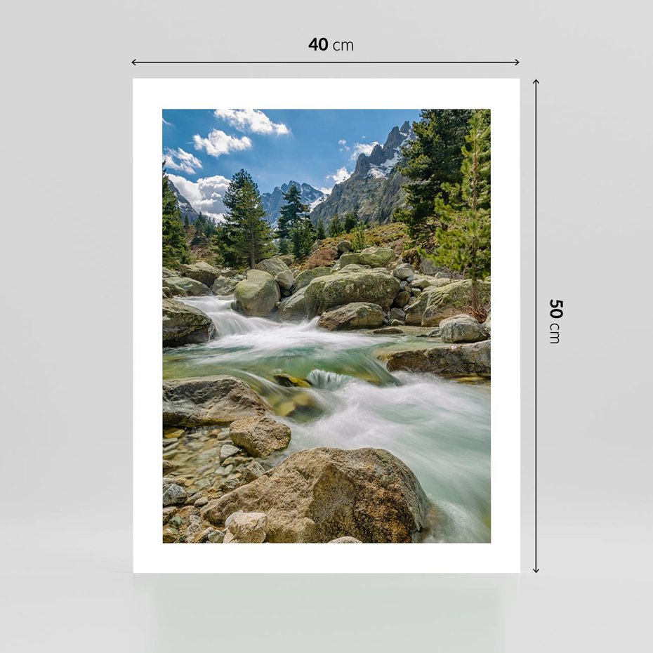 Plakat bez ramy 40x50 - Górski strumyk w harmonii - strumyk, górski