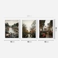 Zestaw obrazy w ramie 40x50 galeria - Kanały, miasto, woda, jesień - rama biała