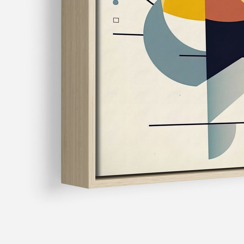 Obraz w ramie 80x120 - Rozbijające Barwne Granice - abstrakcyjna geometryczna kompozycja, koła linie - rama drewno