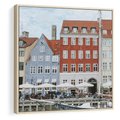 Obraz w ramie 80x80 - Miejska Dynamika - Dania, Kopehaga - rama drewno