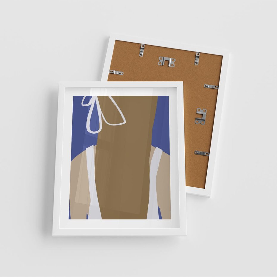 Plakat w ramie 40x50 - Kobieca Inspiracja - plakat retro, kobieta z kokardą - rama biała