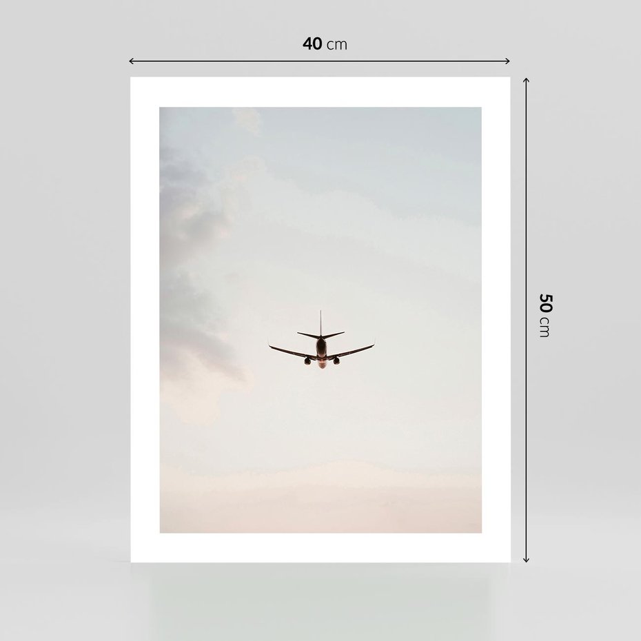 Plakat bez ramy 40x50 - W Powietrzu: Samolot na Niebie - samolot w przestworzach, samolot na niebie