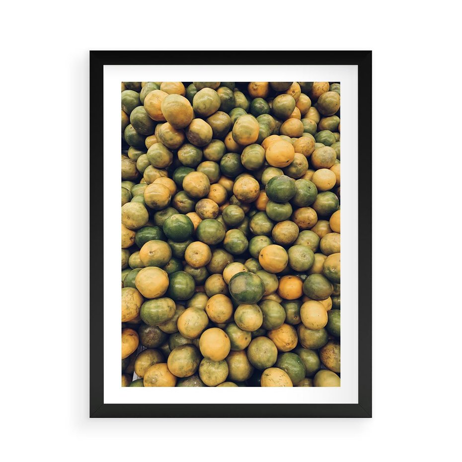 Plakat w ramie 50x70 - Świeżość Cytrusów - cytryny, limonki - rama czarna