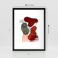 Plakat w ramie 30x40 - Boho Przenikanie - abstrakcyjna sztuka, boho kształty - rama czarna