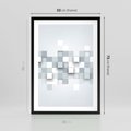 Plakat w ramie 50x70 - Trójwymiarowe formy geometryczne - geometria, 3D - rama czarna