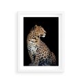 Plakat w ramie 30x40 - Elegancja Jaguarowej Pantery - jaguar, pantera - rama biała