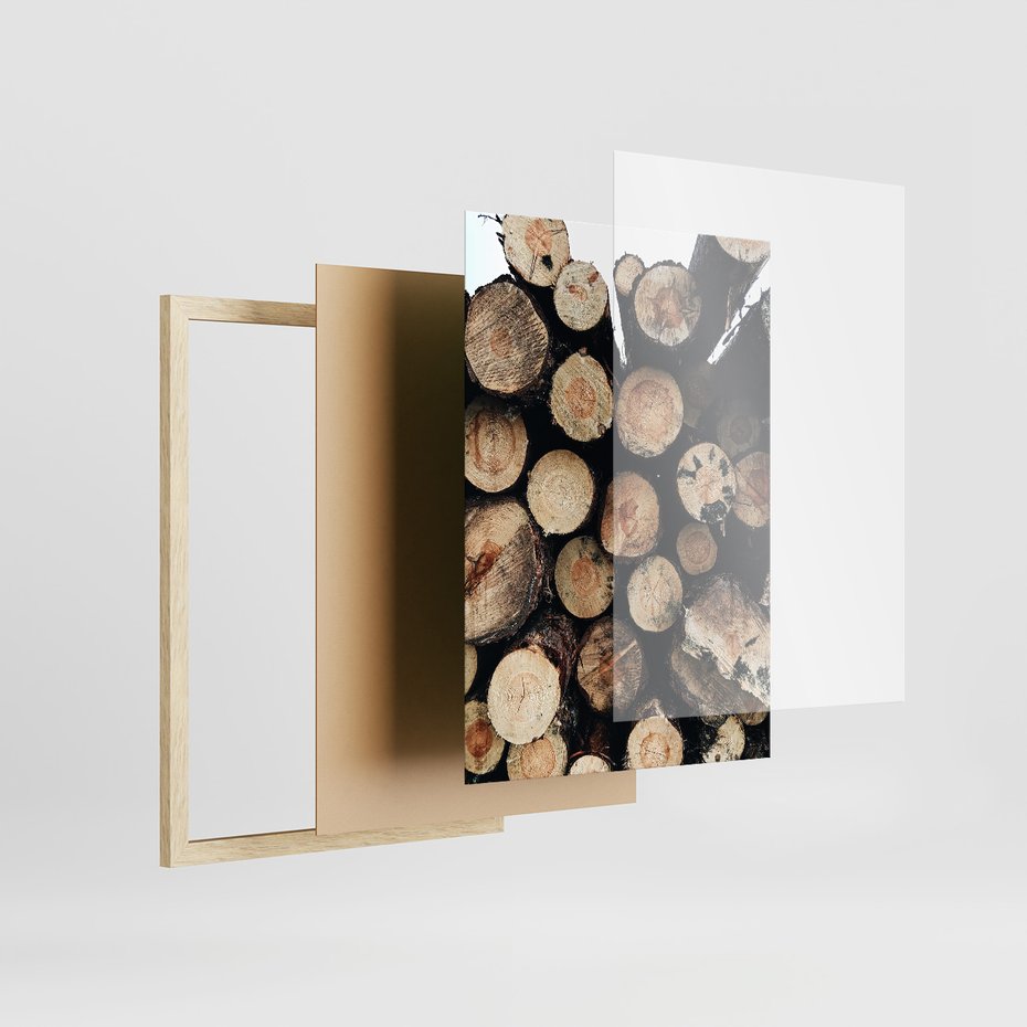 Zestaw obrazy w ramie 50x70 galeria - Kawa, zima, jesień, klimatyczne - rama drewno
