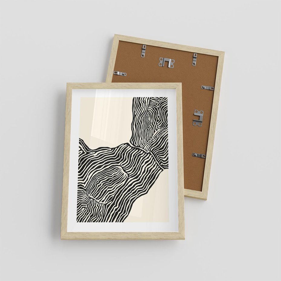 Plakat w ramie 30x40 - Podróżne Impresje - boho plakat, rycina - rama drewno