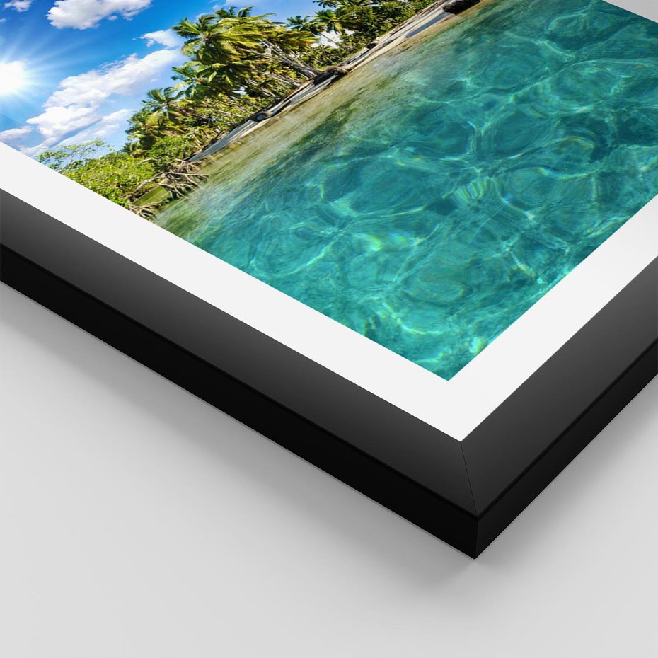 Plakat w ramie 40x50 - Rajskie wakacje na plaży - plaża, wakacje - rama czarna